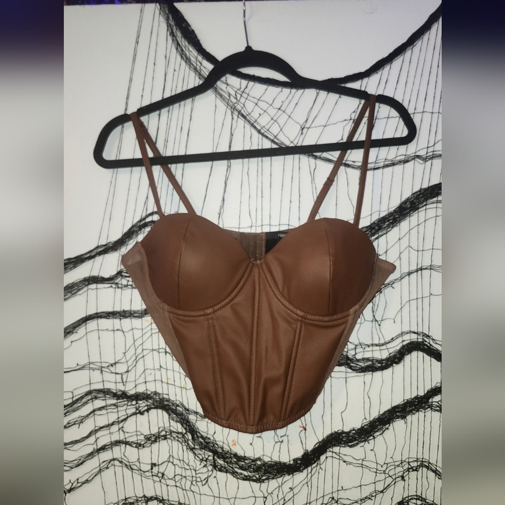 ✨️Forever 21 Brown Corset Tank Top✨️